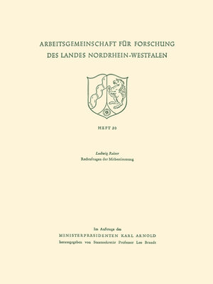 cover image of Rechtsfragen der Mitbestimmung